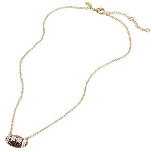 NWT JCrew Pavé Crystal Gold Plated Football Charm Necklace Game Day Dainty